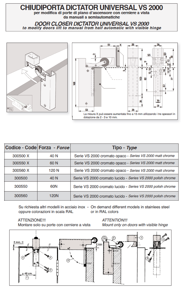 Doorcheck Doorcloser Overhead Type Dictator Universal