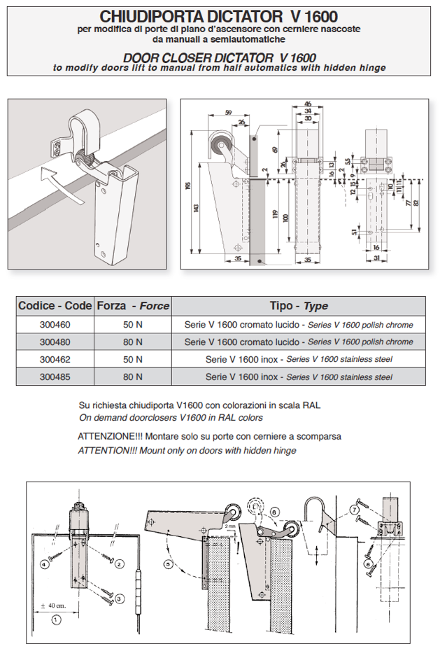 Doorcheck Doorcloser Overhead Type Dictator Universal